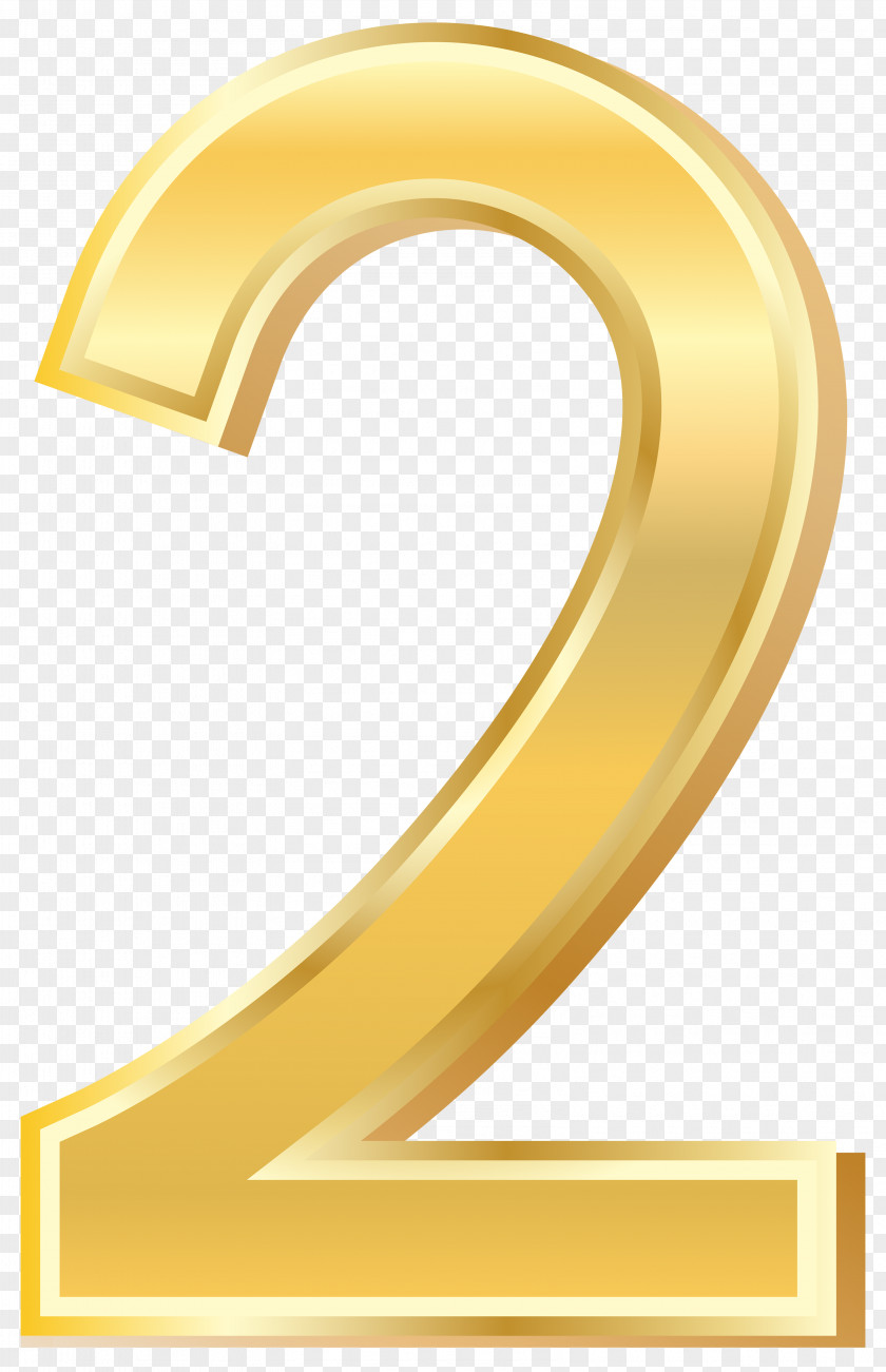 Gold Style Number Two Clip Art Image PNG