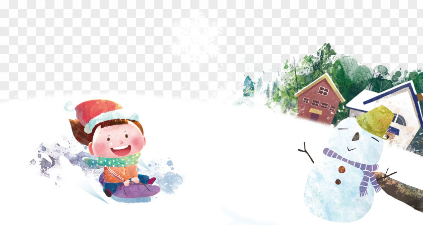 Creative Winter Skiing Dahan Cartoon PNG