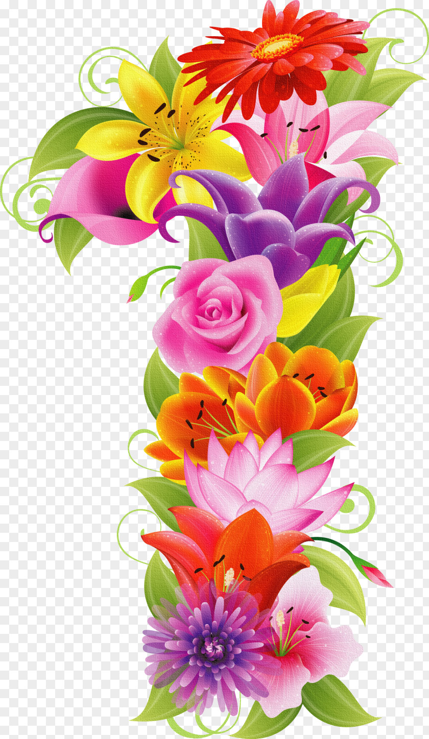 Floral Number Flower Clip Art PNG