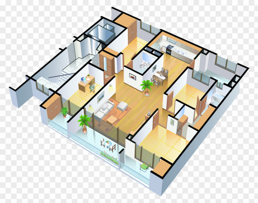 3D House Model Computer Graphics PNG
