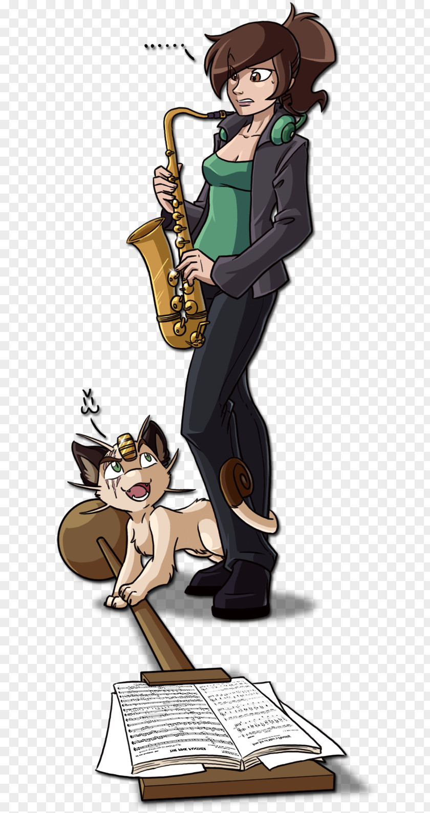 Saxophone Drawing Fiction Cartoon Character Artist PNG