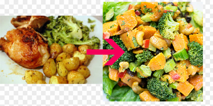 Broccoli Vegetarian Cuisine Slaw Sweet Potato Salad Fattoush Dish PNG