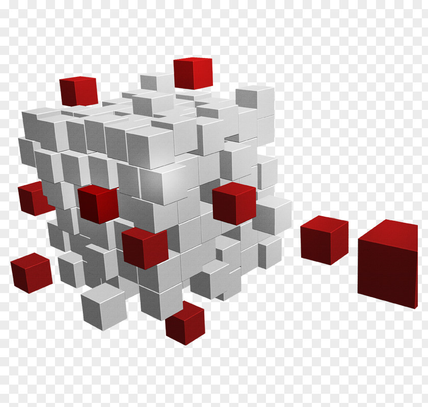 Three-dimensional Cube Template PNG