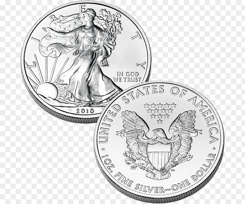 United States American Silver Eagle Coin Bullion PNG