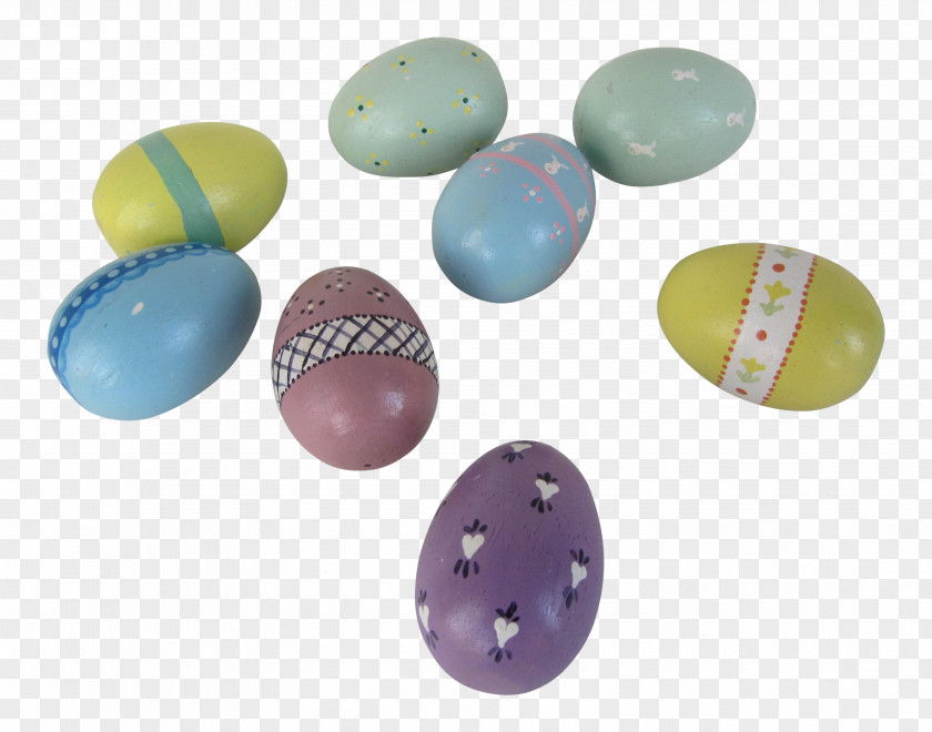 Hand-painted Easter Plastic Egg Bead PNG
