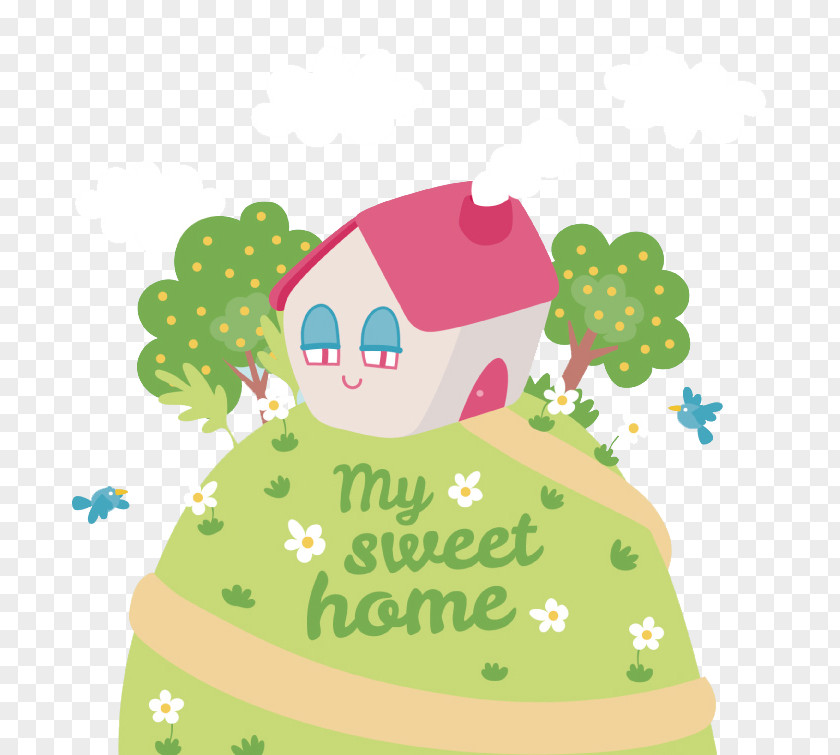 My Sweet Home Illustrator Vector Material House Cartoon Illustration PNG