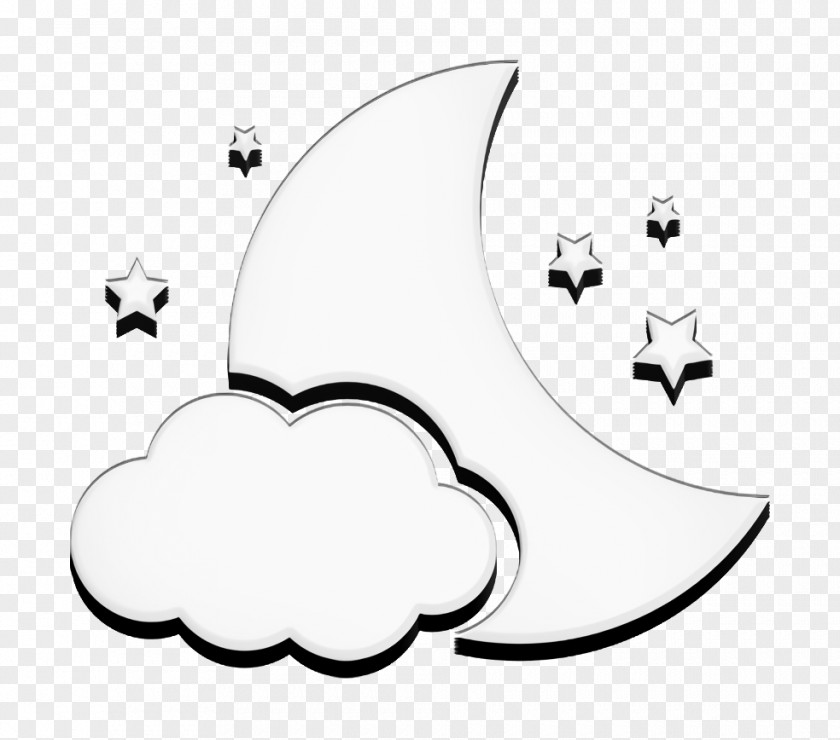 Night Symbol Of The Moon With A Cloud And Stars Icon Weather PNG