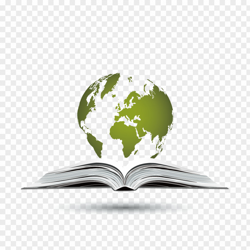 Vector Book And Earth Globe World Map PNG