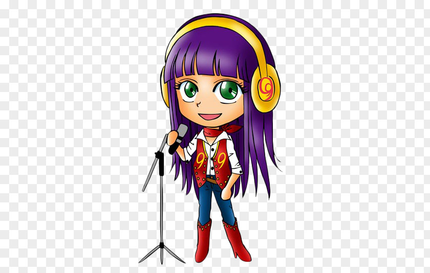 Cute Cartoon Host Microphone Aurkezle PNG