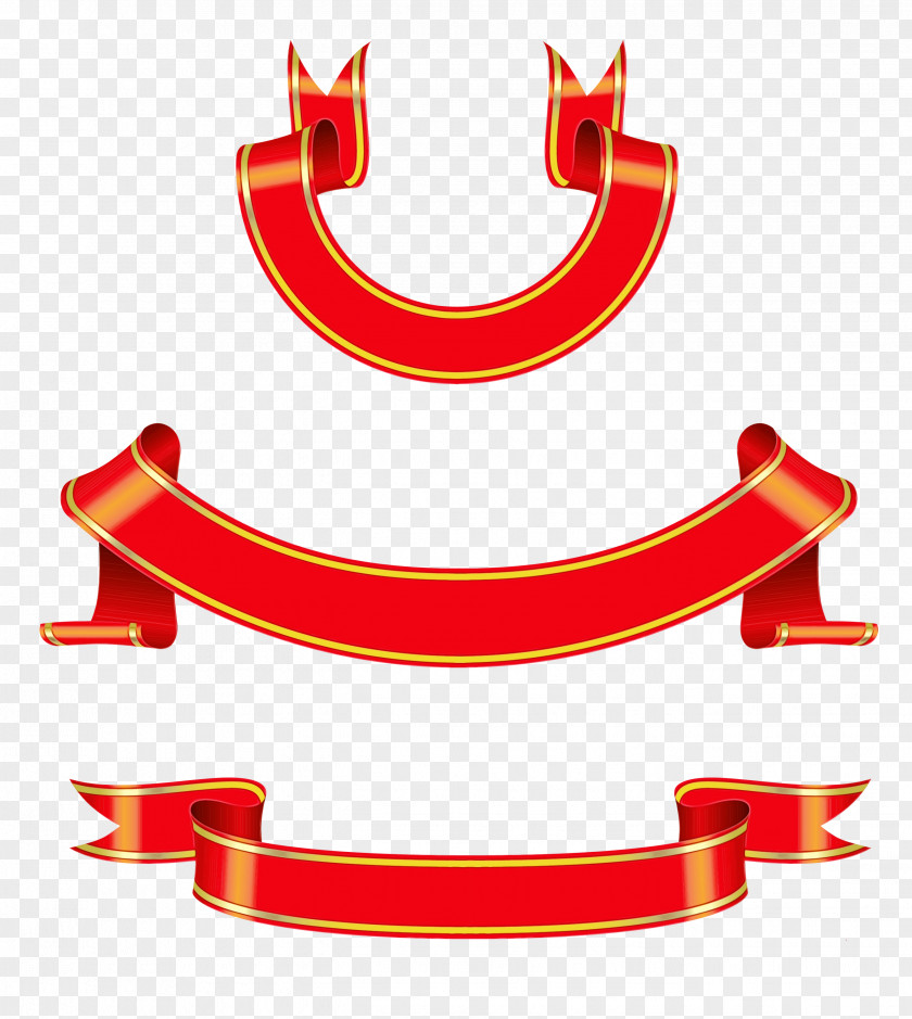 Smile Symbol Red Background Ribbon PNG