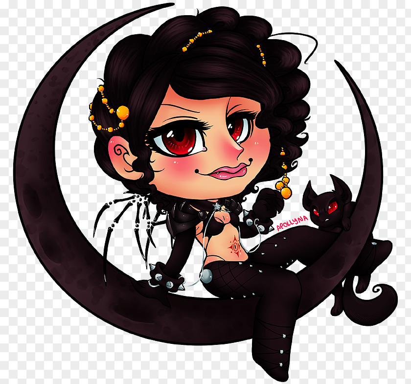 Divination Cartoon Black Hair PNG