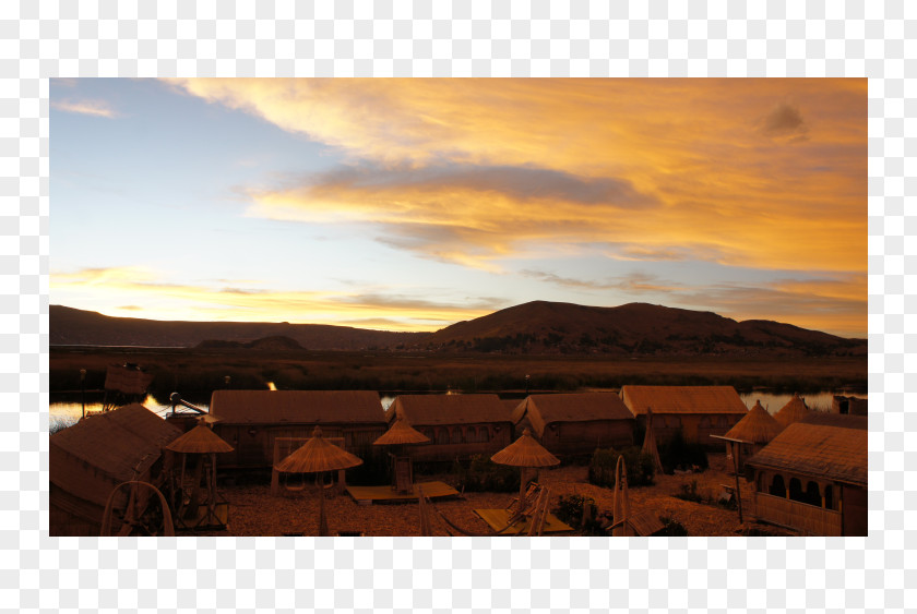 Floating Island Uros Islands Uru People Sunset Sunrise PNG