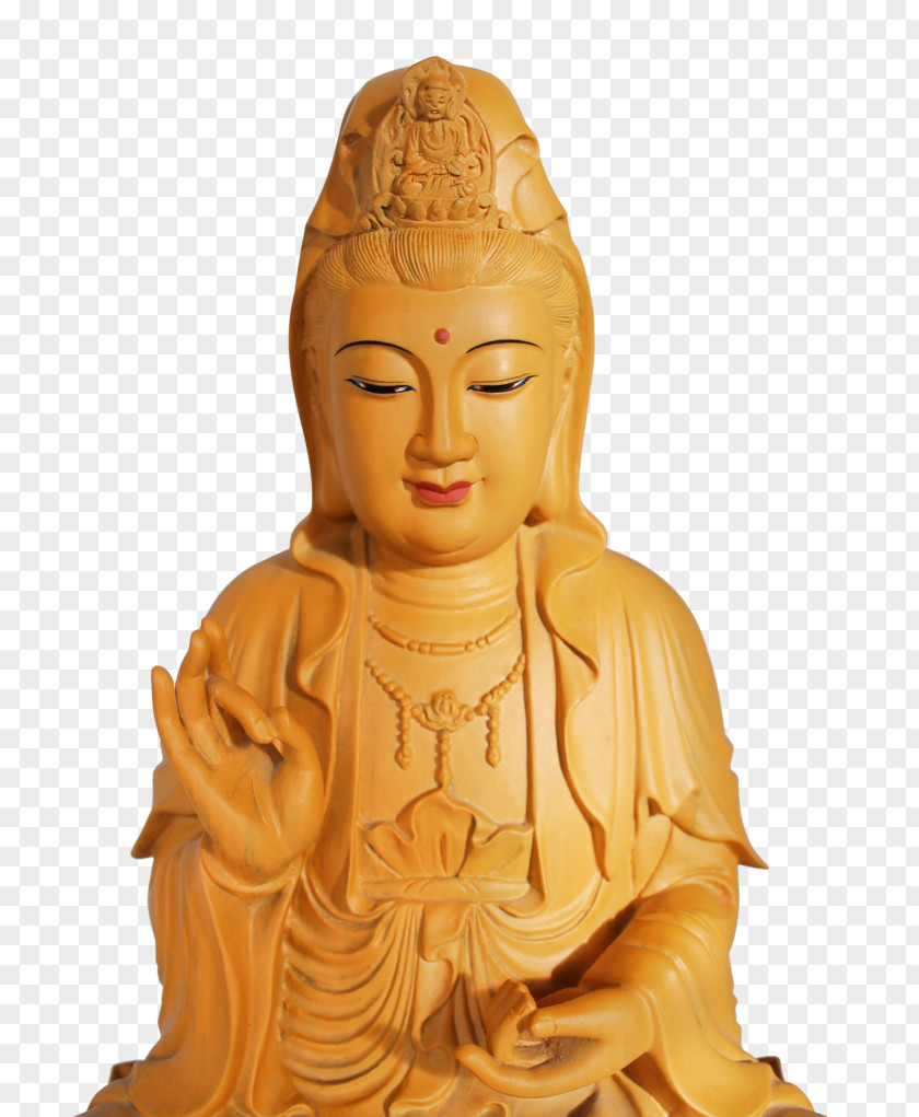 Phat Statue Wood Carving Figurine Gautama Buddha PNG