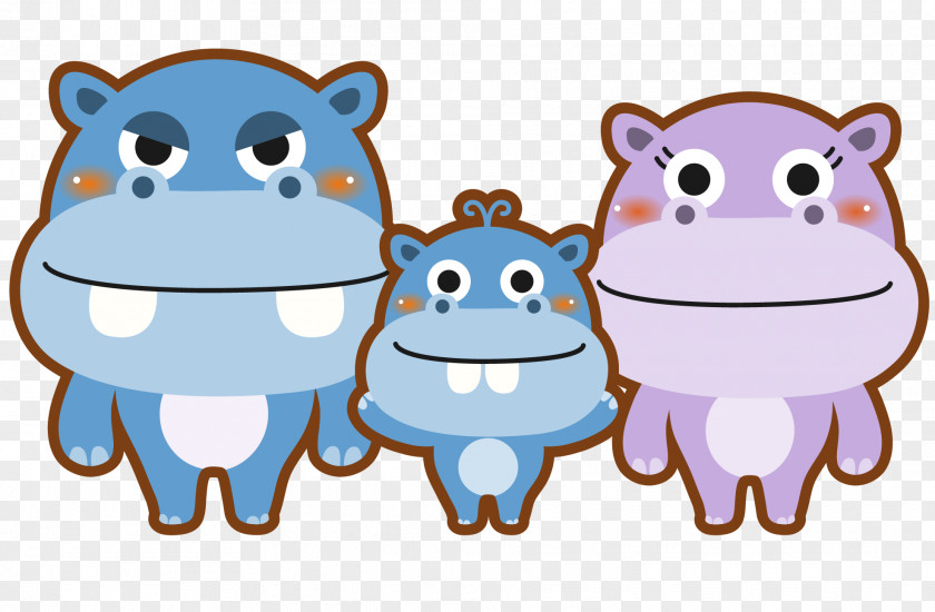 A Hippo Hippopotamus Cat Cartoon PNG