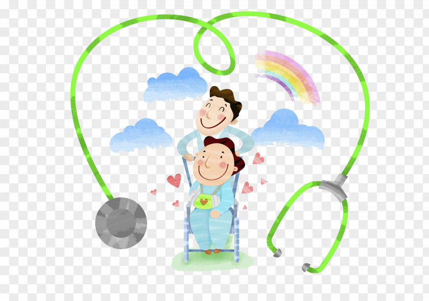 A Wheelchair Person Under Stethoscope Disability PNG