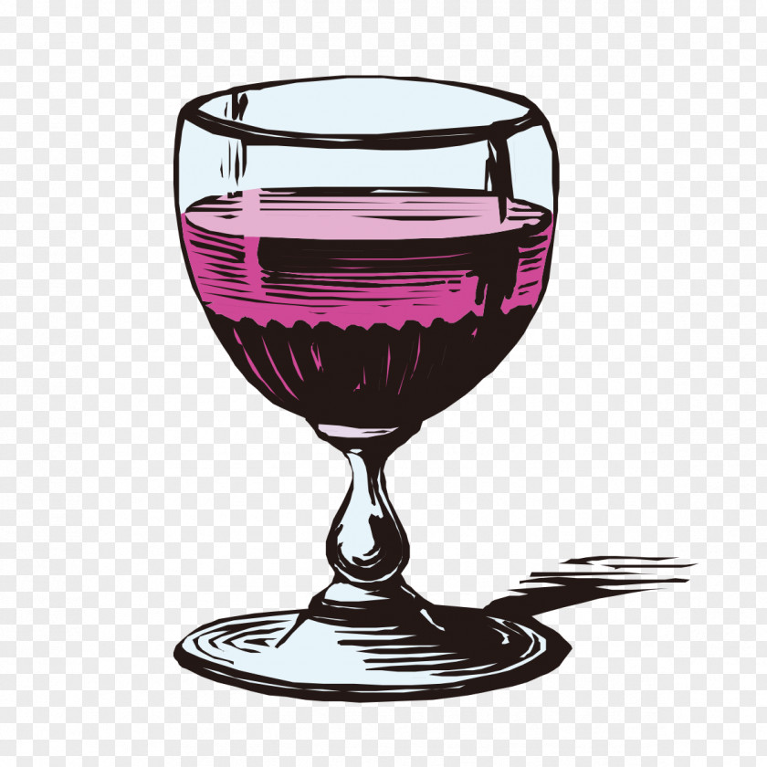 Hand-painted Wine Glass Pattern Red Vancouver PNG