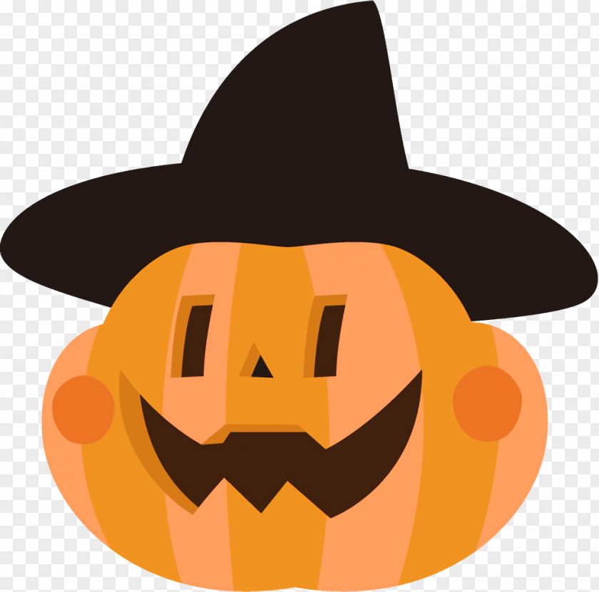 Smile Cartoon Jack-o-Lantern Halloween Carved Pumpkin PNG
