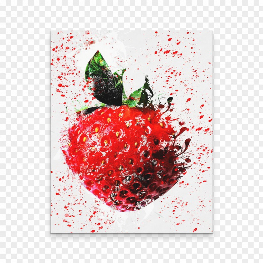 Strawberry Art Painting Fruit Canvas PNG