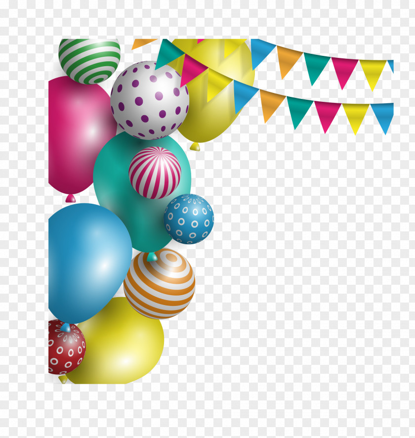 Vector Christmas New Year Holiday Balloon Bunting Party Birthday PNG