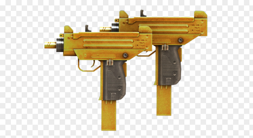 Gold Gun Uzi Ultrasonography Pistol Weapon PNG
