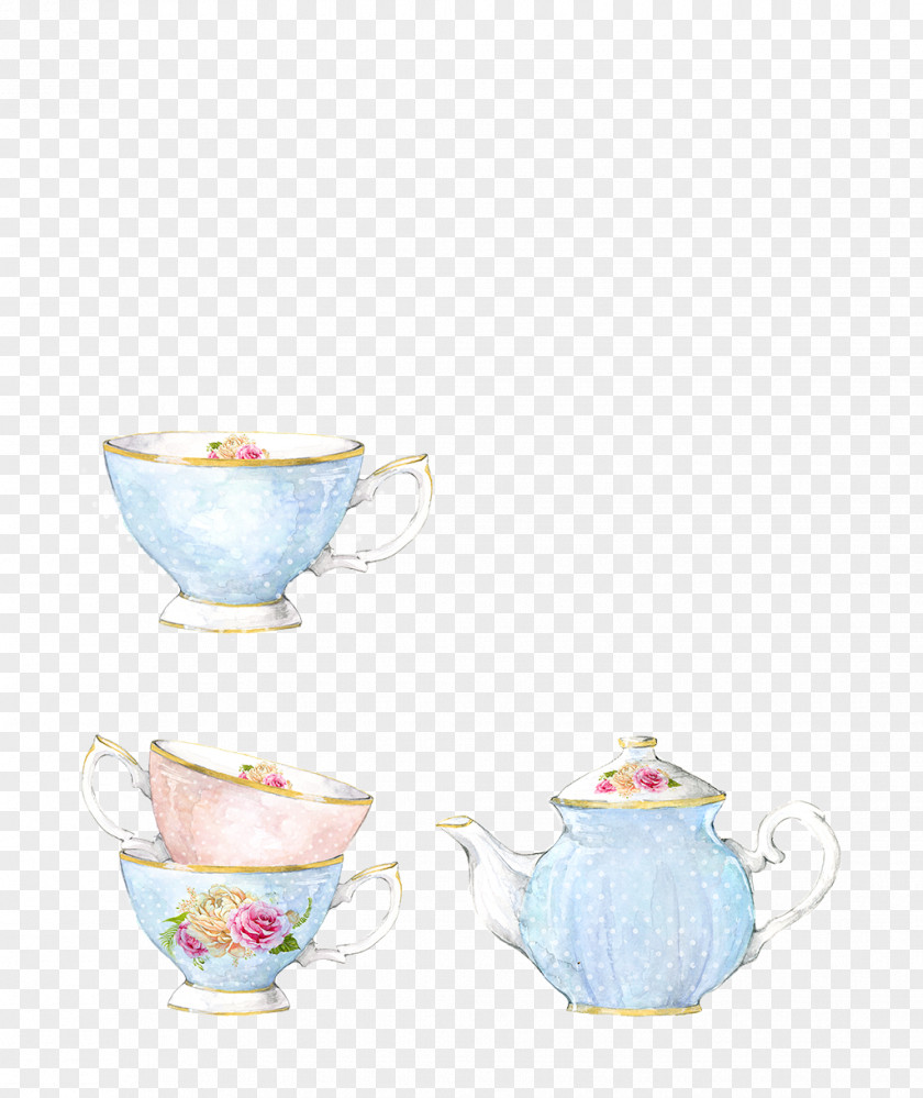 Tea,scented Tea,Retro Watercolor Painting Teapot Clip Art PNG