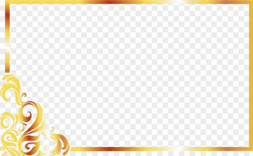 Vector Painted Gold Frame Yellow Area Pattern PNG