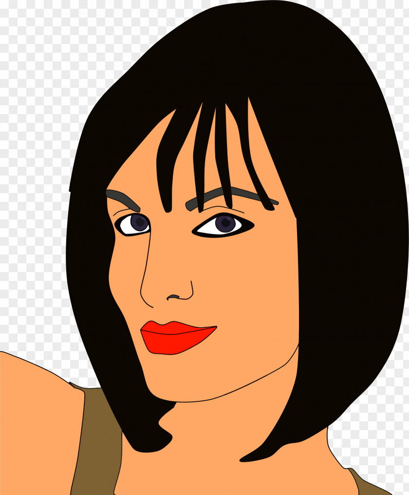 Woman Illustration Face Smile Clip Art PNG