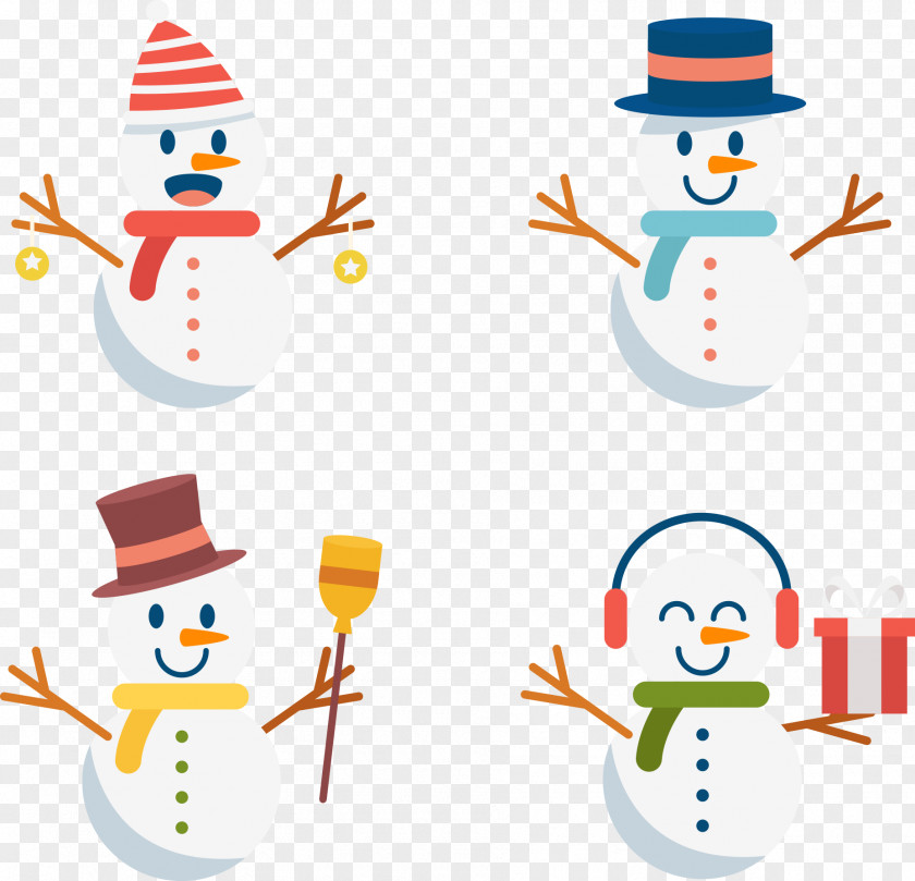 Cute Snowman Decoration Christmas Clip Art PNG