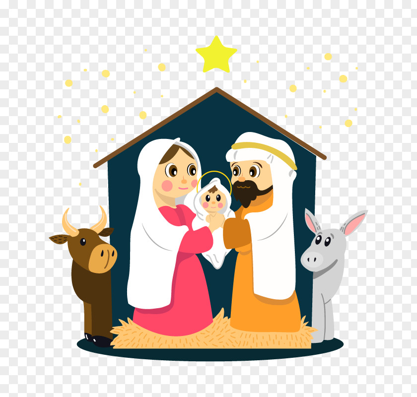 Vector Nativity Bethlehem Christmas Scene Of Jesus Child PNG