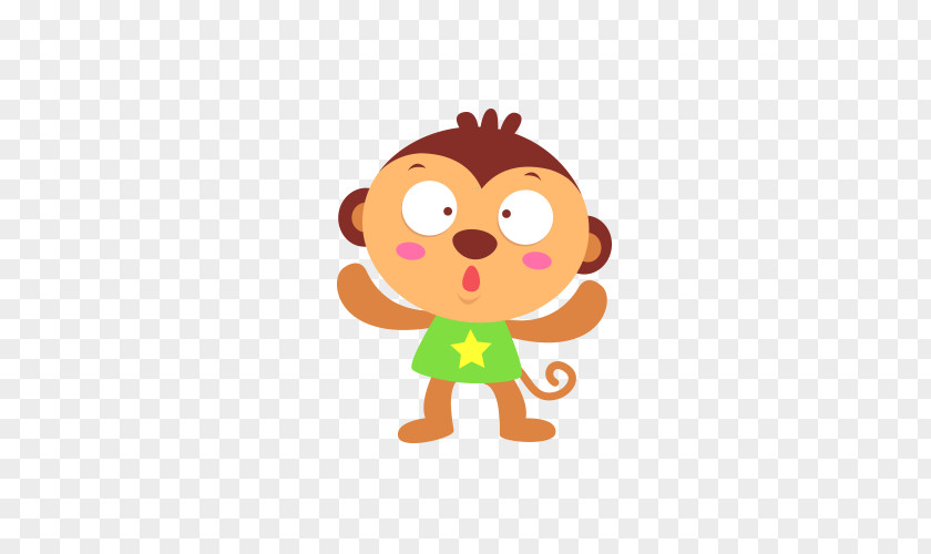 Cute Monkey Cartoon Illustration PNG