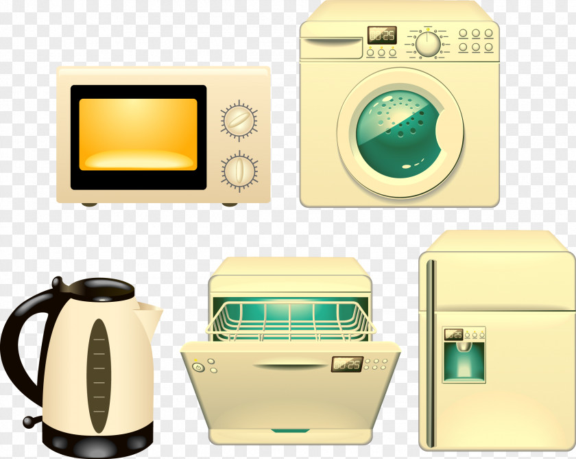 Household Appliances, Refrigerator, Washing Machine Vector Material Refrigerator Home Appliance PNG