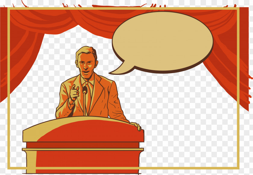 Vintage Speech Vector Management Illustration PNG