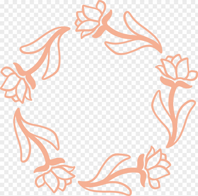 Floral Frame Flower Monogram PNG