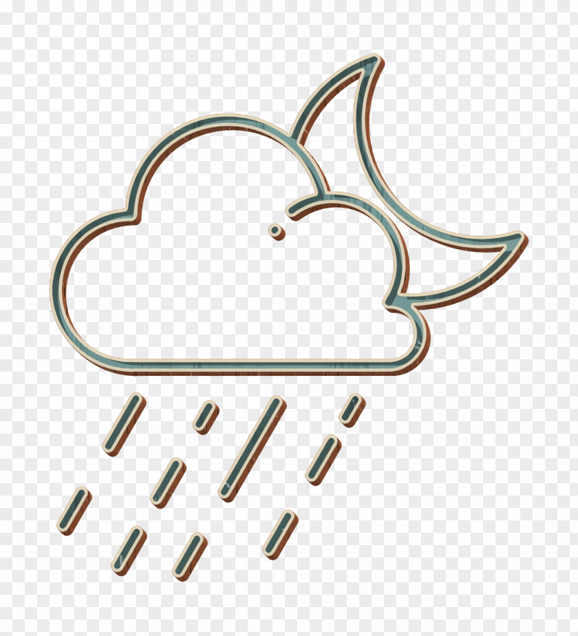 Moon Icon Night Rain PNG