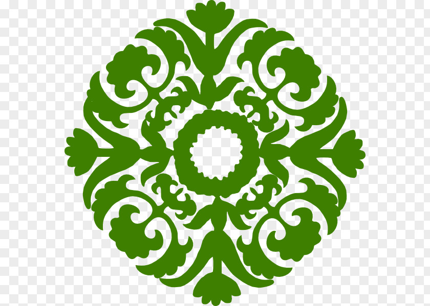 Green Floral Circle Clip Art PNG