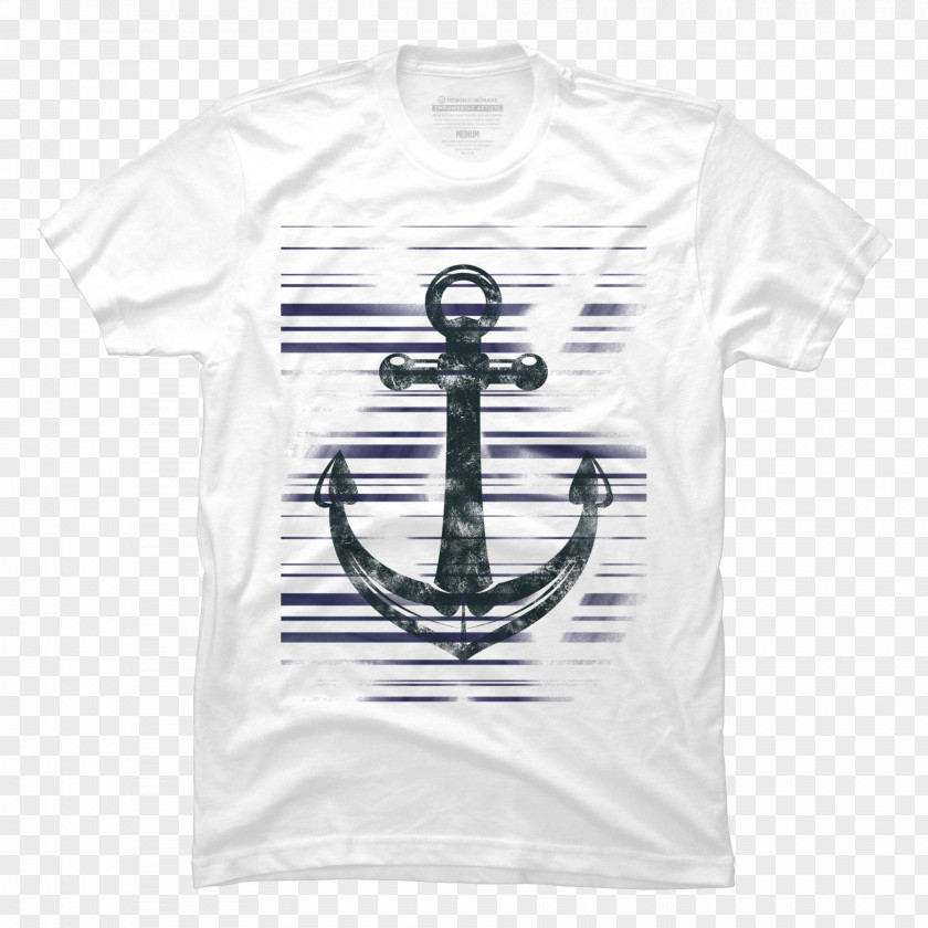 Blue Anchor T-shirt Sleeve Neck Outerwear PNG
