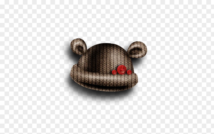 Brown Knit Hat Pattern Buttons Button Cap PNG