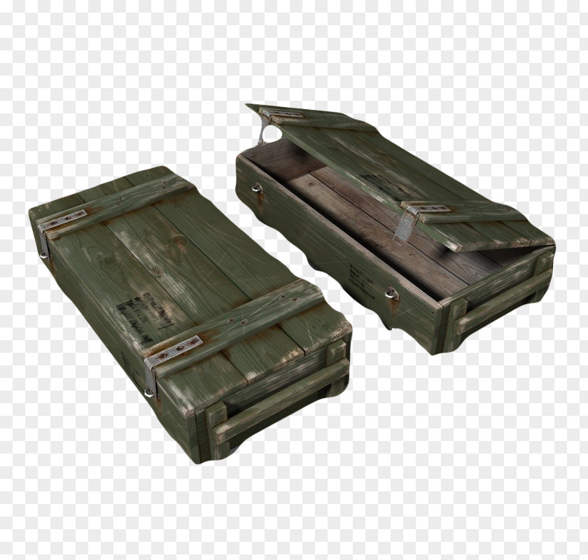 Green Long Strip Open Lid Ammunition Box Crate Container 3D Modeling PNG