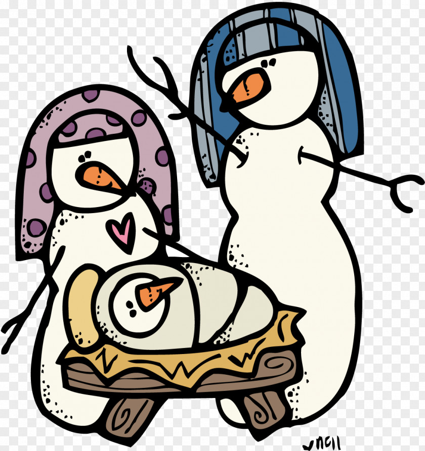 Melonheadz Penguin Cliparts Christmas Nativity Scene Snowman Clip Art PNG