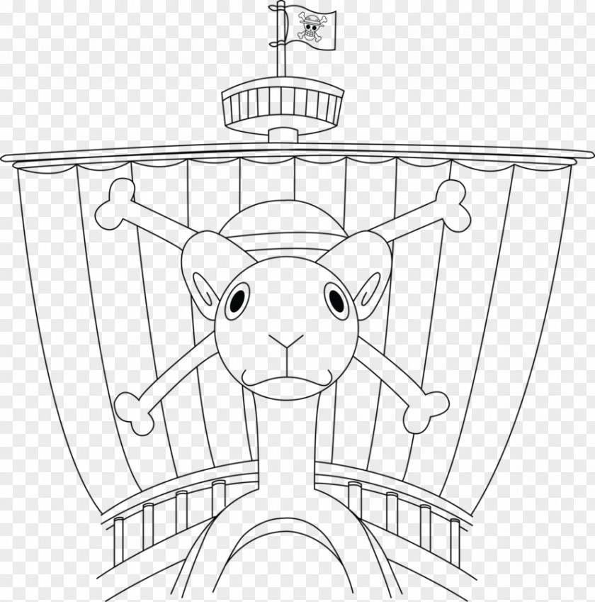 One Piece Line Art Going Merry Monkey D. Luffy Drawing PNG