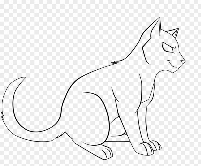 Sturdy Wildcat Line Art Kitten Drawing PNG