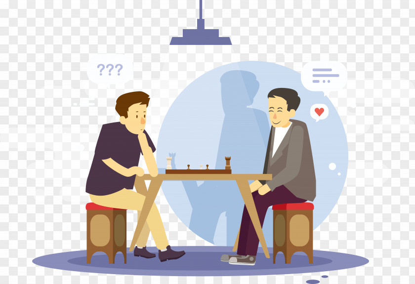 Two Young Chess Illustrations Under Vector Illustration Xiangqi PNG