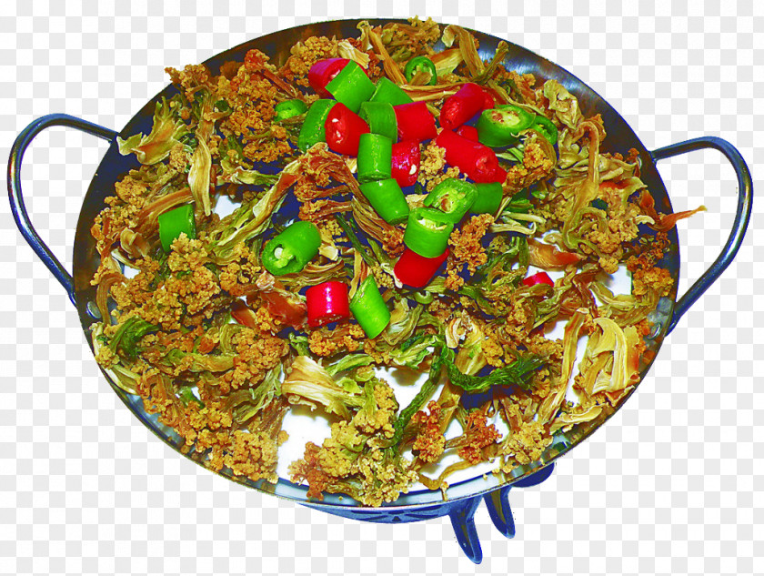Dry Pot Cauliflower Paella Vegetarian Cuisine Chinese PNG