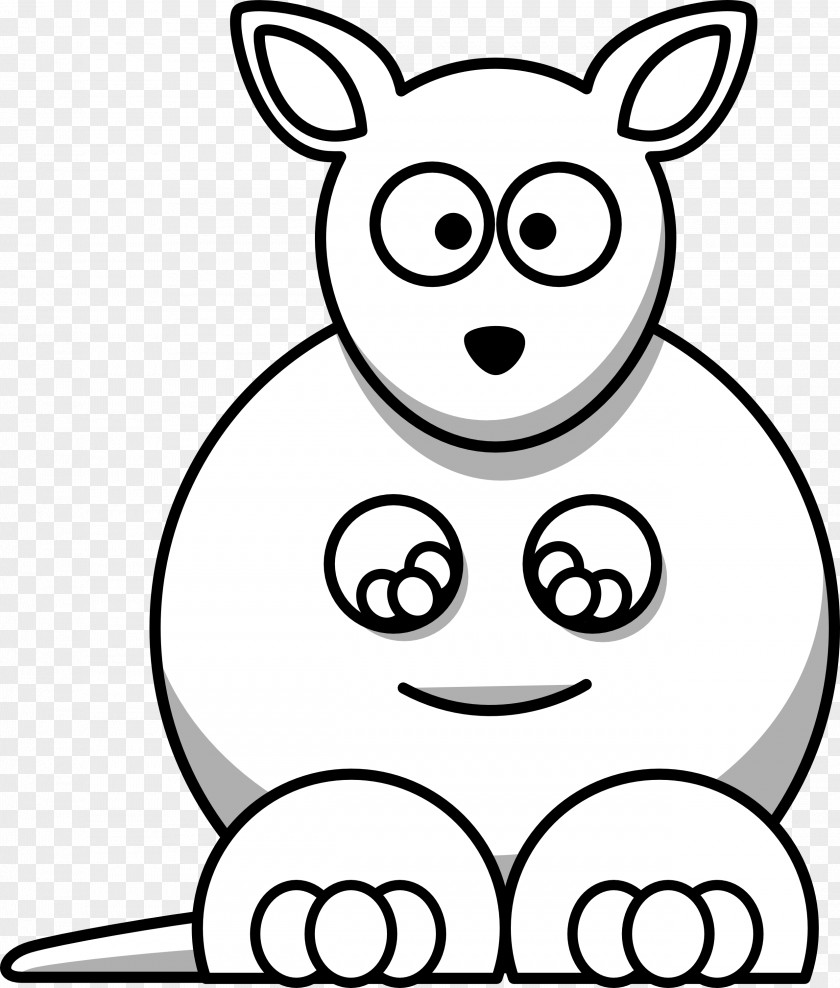 White Cartoon Cliparts Kangaroo Black And Free Content Clip Art PNG