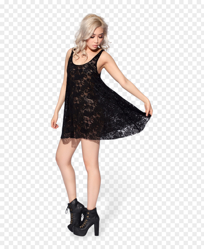 Dress Babydoll Little Black Clothing Lace PNG