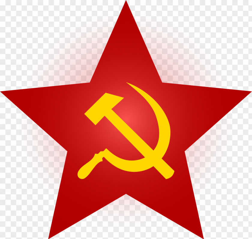 Red Soviet Union Hammer And Sickle Star Clip Art PNG