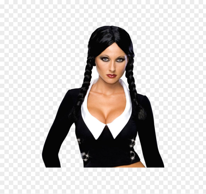 Wednesday Addams The Family Gomez Morticia Wig PNG