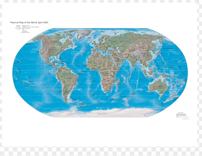 World Map Robinson Projection Physische Karte PNG