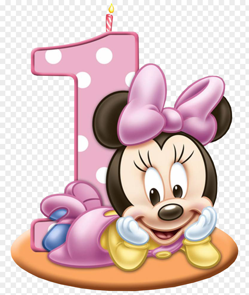 Baby Minnie Mouse Mickey Birthday Cake Clip Art PNG