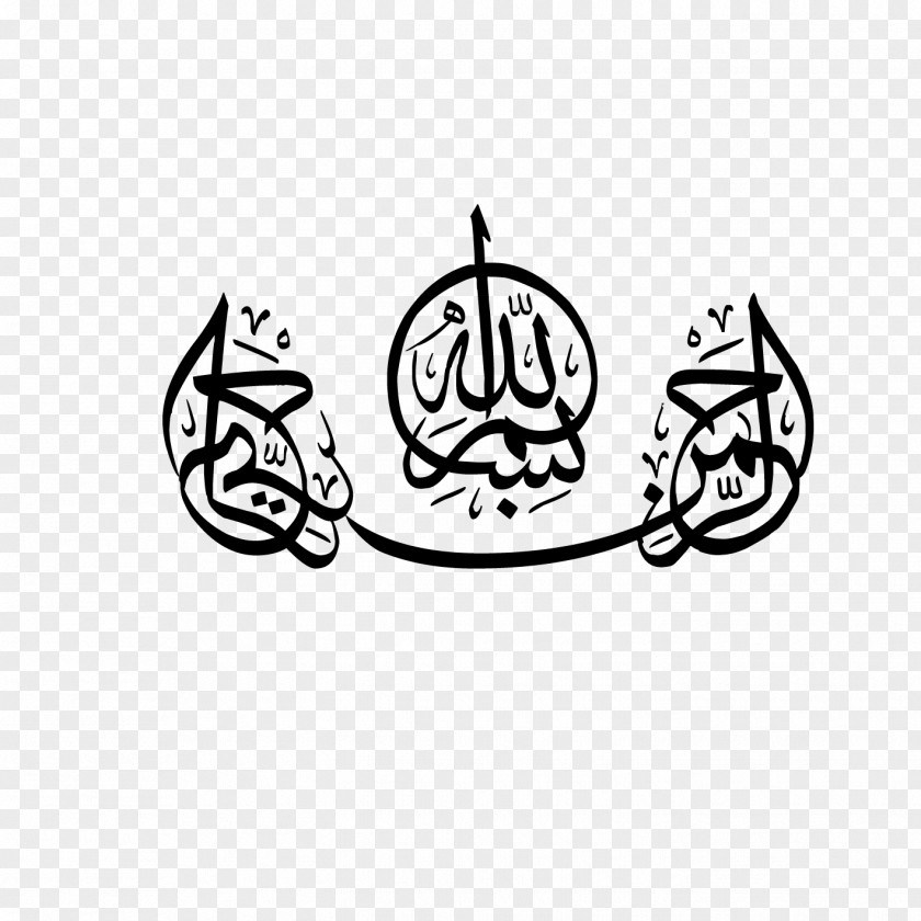 Bismillah Arabic Calligraphy Islamic Painting PNG